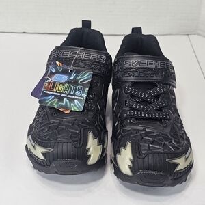 Skechers Kids Black Light-Up Sneakers with Lightning Accents